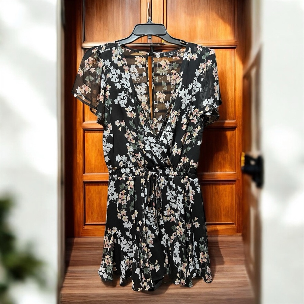 Trixxi Floral Black Romper